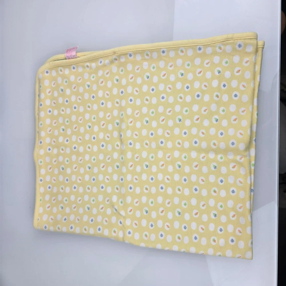Gymboree Vintage Ducks Veggies Cotton Baby Receiving Blanket Cottontail 1997